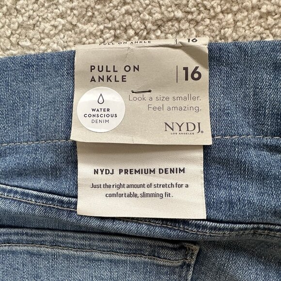 NWT NYDJ Alina Pull On Ankle Skinny Jeans With Side Slit Women's Size 16 - Picture 15 of 15